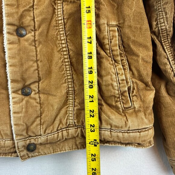Vintage GAP Denim Corduroy Jacket Womens M Tan Trucker Sherpa Corduroy Y2K Retro - Picture 6 of 12